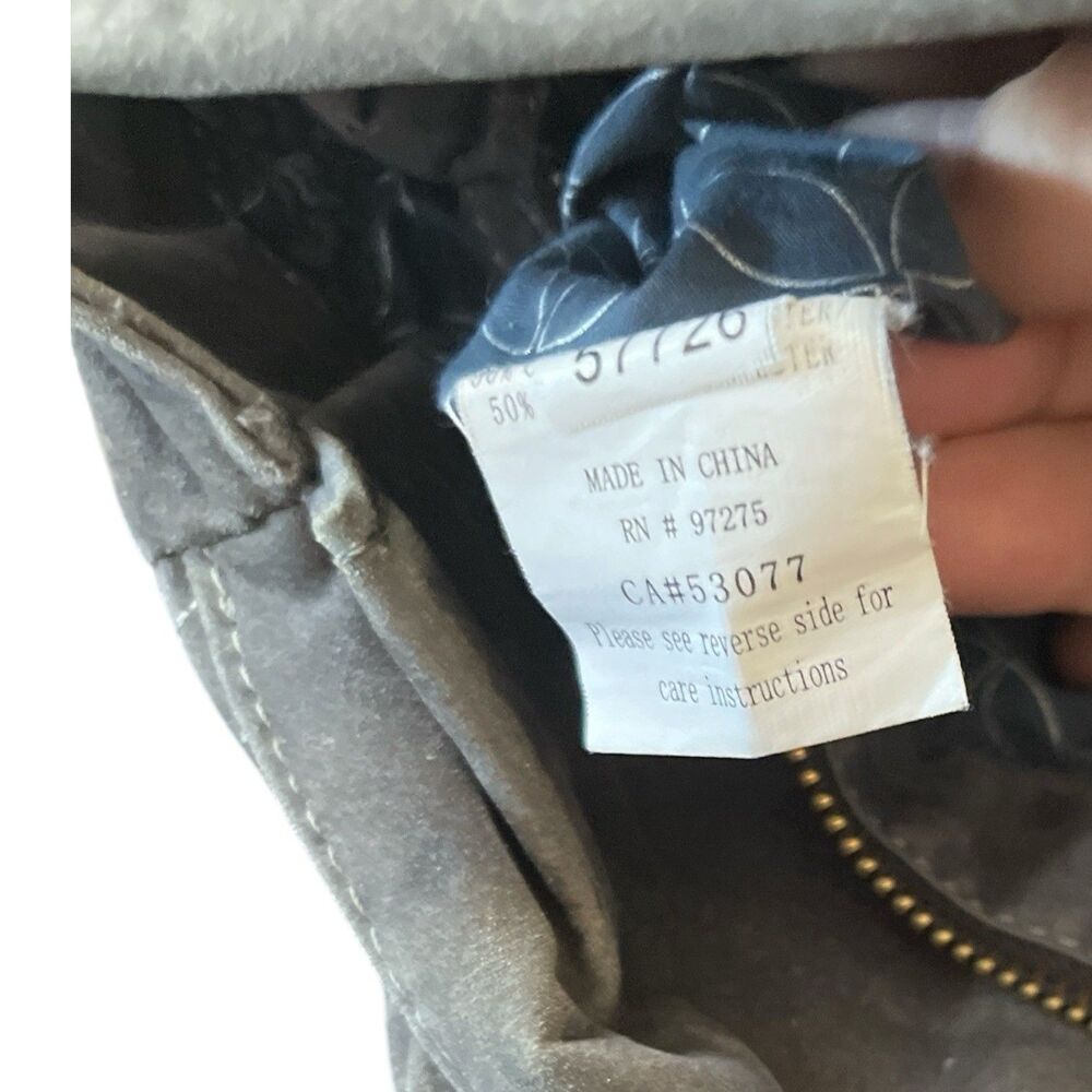 Fox Racing Suede Purse Handbag Shoulder Logo Gray 14 x 12 x 5-1/2" READ - Picture 10 of 10
